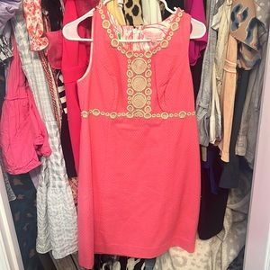 Pink Lilly Pulitzer dress size 2 gold details